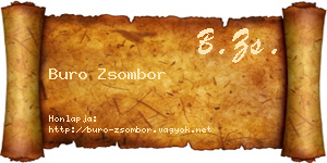 Buro Zsombor névjegykártya